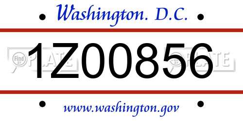 1Z00856 District Of Columbia License Plate