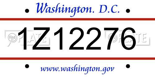 1Z12276 District Of Columbia License Plate