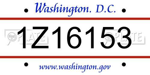 1Z16153 District Of Columbia License Plate