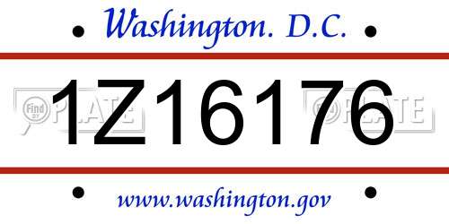 1Z16176 District Of Columbia License Plate