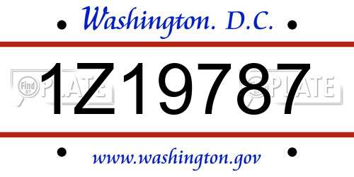 1Z19787 District Of Columbia License Plate
