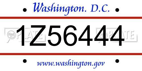 1Z56444 District Of Columbia License Plate