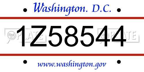1Z58544 District Of Columbia License Plate