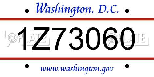 1Z73060 District Of Columbia License Plate