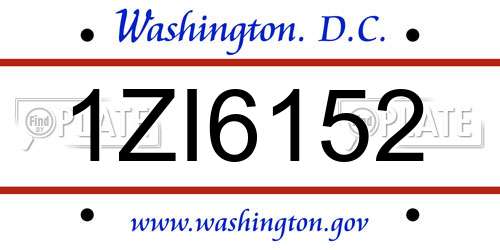 1ZI6152 District Of Columbia License Plate