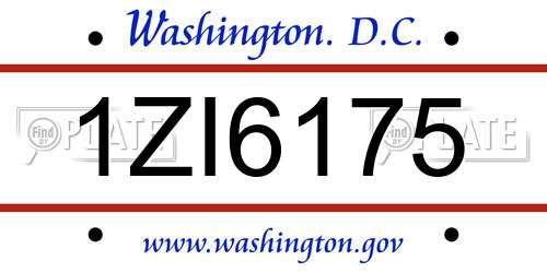 1ZI6175 District Of Columbia License Plate