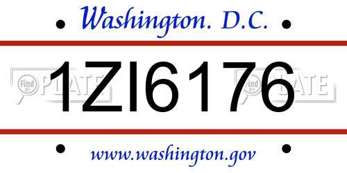 1ZI6176 District Of Columbia License Plate