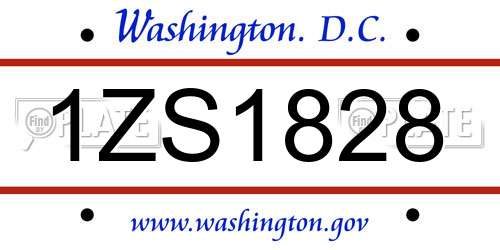 1ZS1828 District Of Columbia License Plate