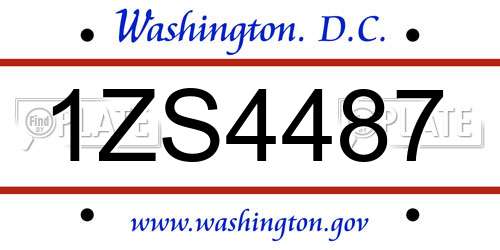 1ZS4487 District Of Columbia License Plate
