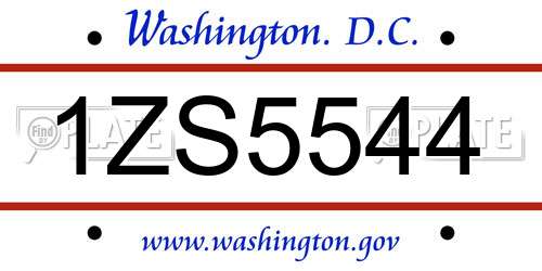 1ZS5544 District Of Columbia License Plate