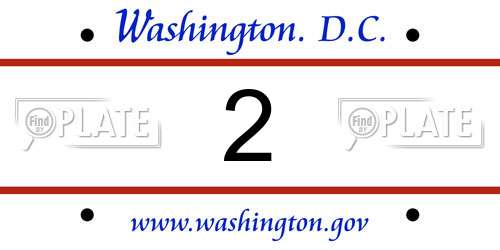 2 District Of Columbia License Plate
