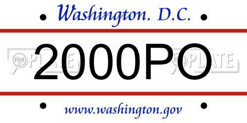 2000PO District Of Columbia License Plate