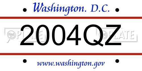 2004QZ District Of Columbia License Plate