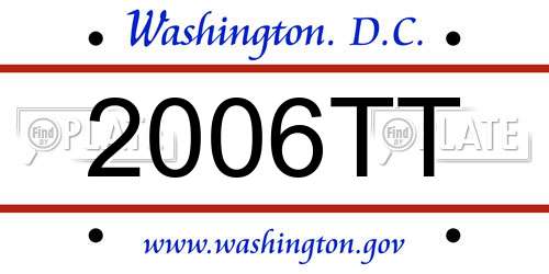 2006TT District Of Columbia License Plate