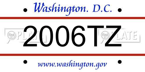 2006TZ District Of Columbia License Plate
