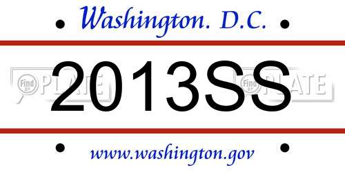 2013SS District Of Columbia License Plate