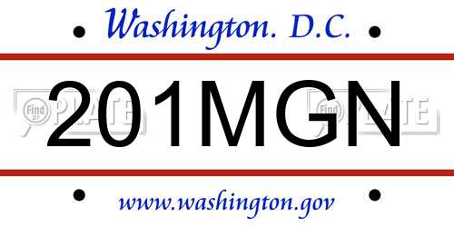 201MGN District Of Columbia License Plate