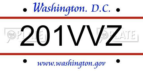 201VVZ District Of Columbia License Plate