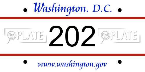 202 District Of Columbia License Plate