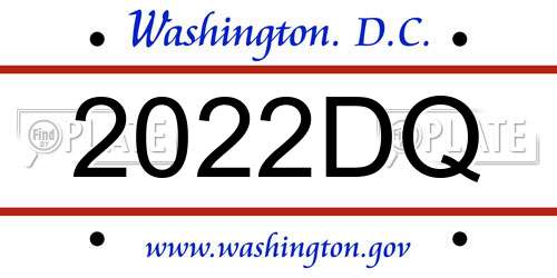 2022DQ District Of Columbia License Plate