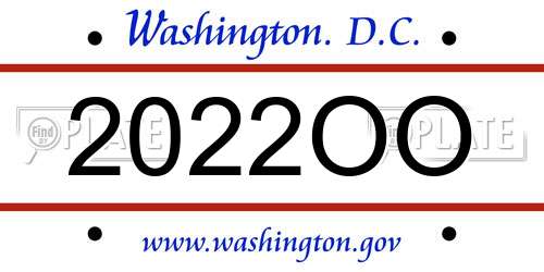 2022OO District Of Columbia License Plate