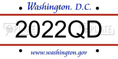 2022QD District Of Columbia License Plate