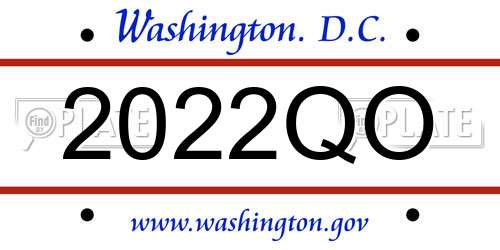 2022QO District Of Columbia License Plate