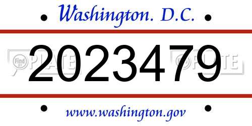 2023479 District Of Columbia License Plate