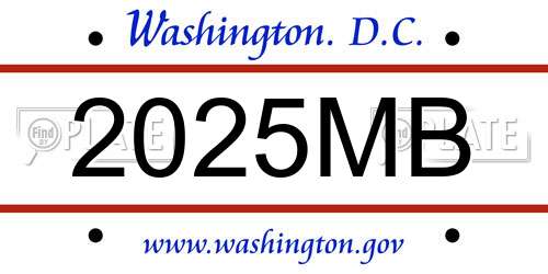 2025MB District Of Columbia License Plate