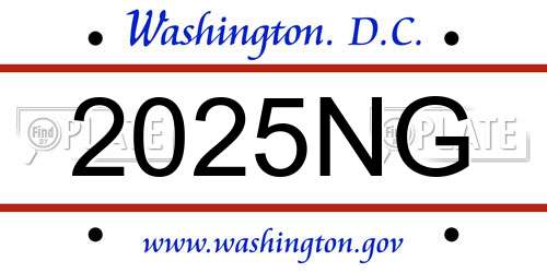 2025NG District Of Columbia License Plate