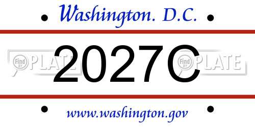 2027C District Of Columbia License Plate