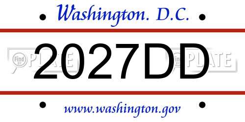 2027DD District Of Columbia License Plate