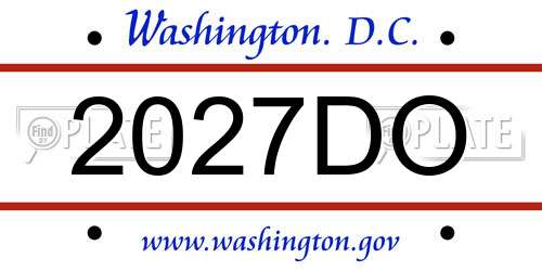 2027DO District Of Columbia License Plate