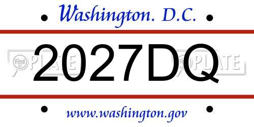 2027DQ District Of Columbia License Plate