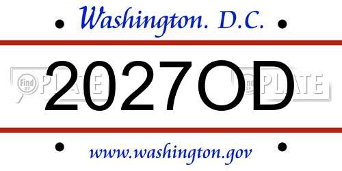 2027OD District Of Columbia License Plate