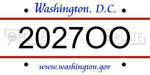2027OO District Of Columbia License Plate