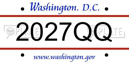 2027QQ District Of Columbia License Plate