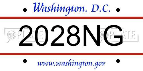 2028NG District Of Columbia License Plate