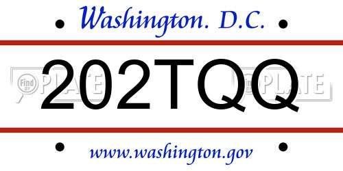 202TQQ District Of Columbia License Plate