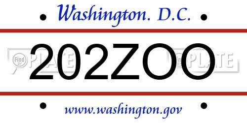 202ZOO District Of Columbia License Plate