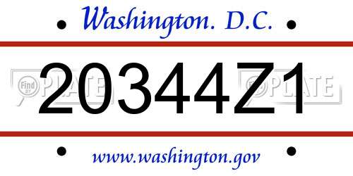 20344Z1 District Of Columbia License Plate