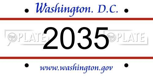 2035 District Of Columbia License Plate