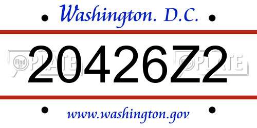 20426Z2 District Of Columbia License Plate
