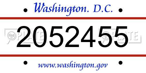 2052455 District Of Columbia License Plate