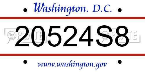 20524S8 District Of Columbia License Plate