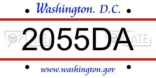 2055DA District Of Columbia License Plate
