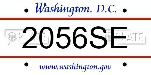 2056SE District Of Columbia License Plate
