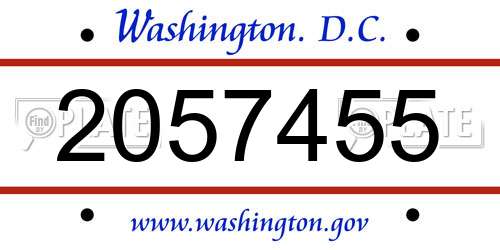 2057455 District Of Columbia License Plate