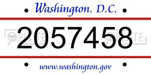 2057458 District Of Columbia License Plate