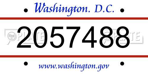 2057488 District Of Columbia License Plate